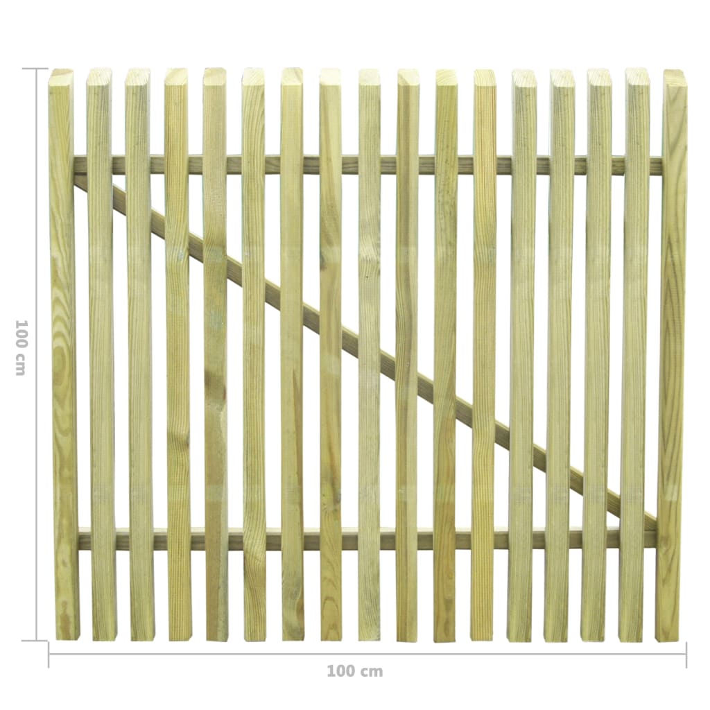 Berkfield Picket Garden Gate Impregnated Pinewood 100x100 cm