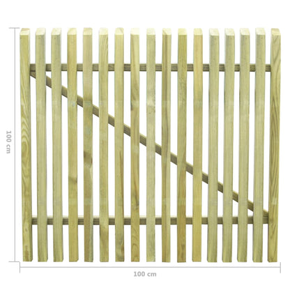 Berkfield Picket Garden Gate Impregnated Pinewood 100x100 cm