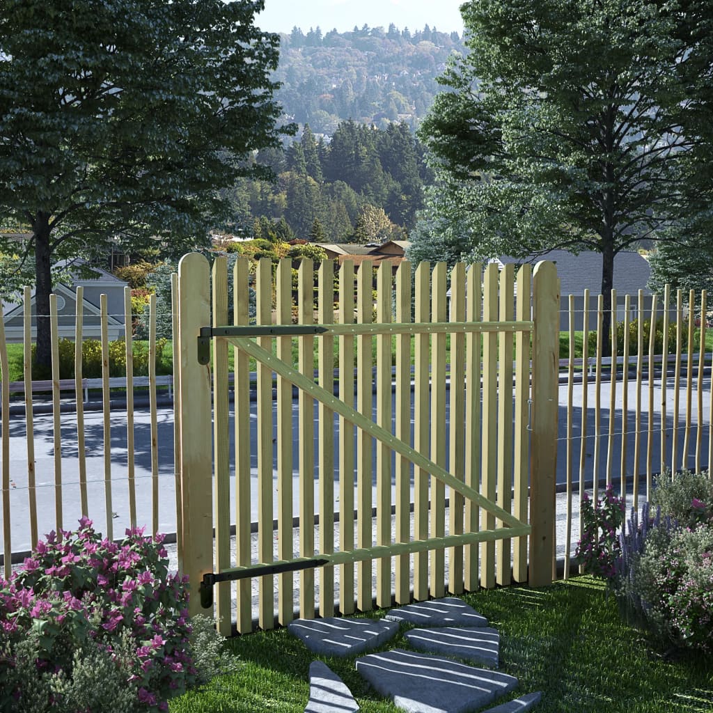 Berkfield Picket Garden Gate Impregnated Pinewood 100x100 cm
