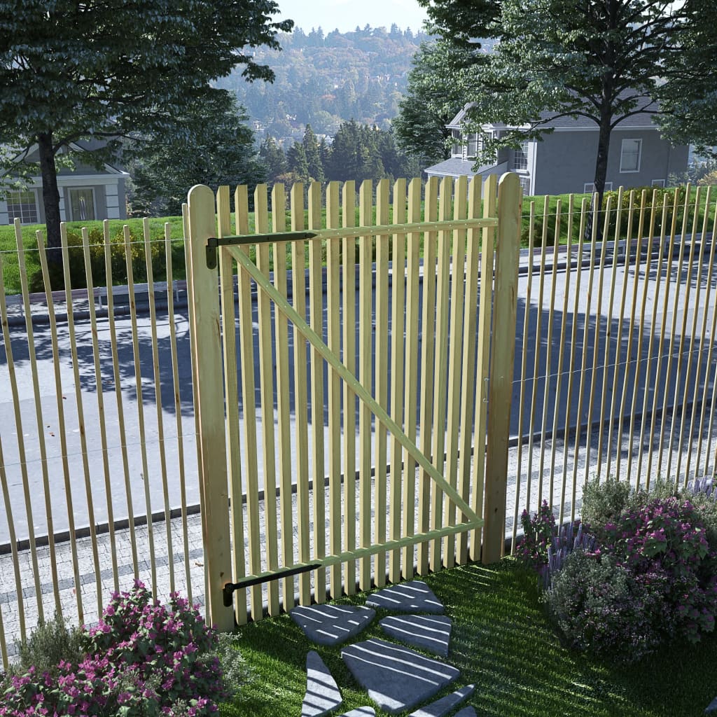 Berkfield Picket Garden Gate Impregnated Pinewood 100x150 cm