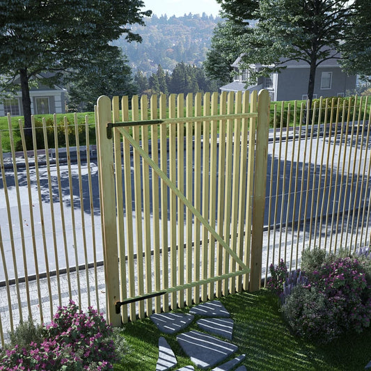 Berkfield Picket Garden Gate Impregnated Pinewood 100x150 cm