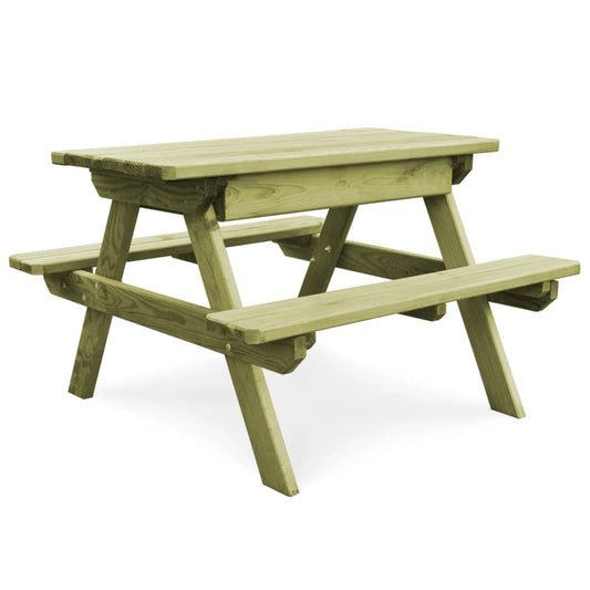 Berkfield Children's Picnic Table with Benches 90x90x58 cm Impregnated Pinewood