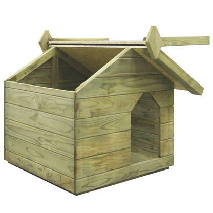 Berkfield Garden Dog House with Opening Roof Impregnated Pinewood