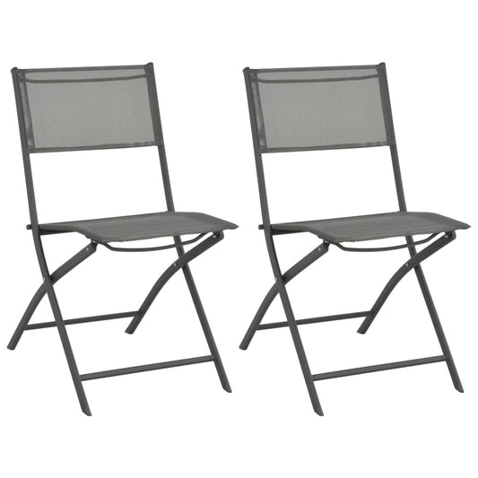 Berkfield Folding Outdoor Chairs 2 pcs Steel and Textilene