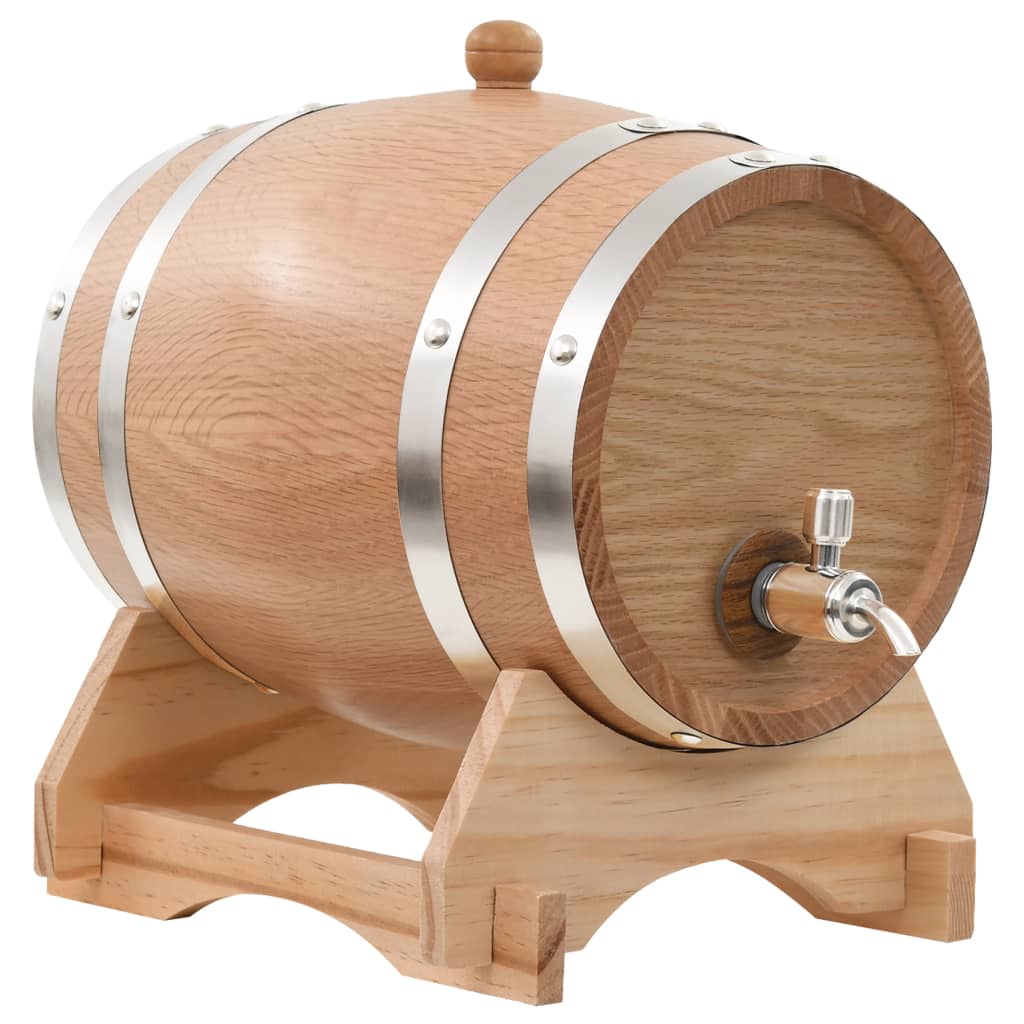 Berkfield Wine Barrel with Tap Solid Oak Wood 6 L