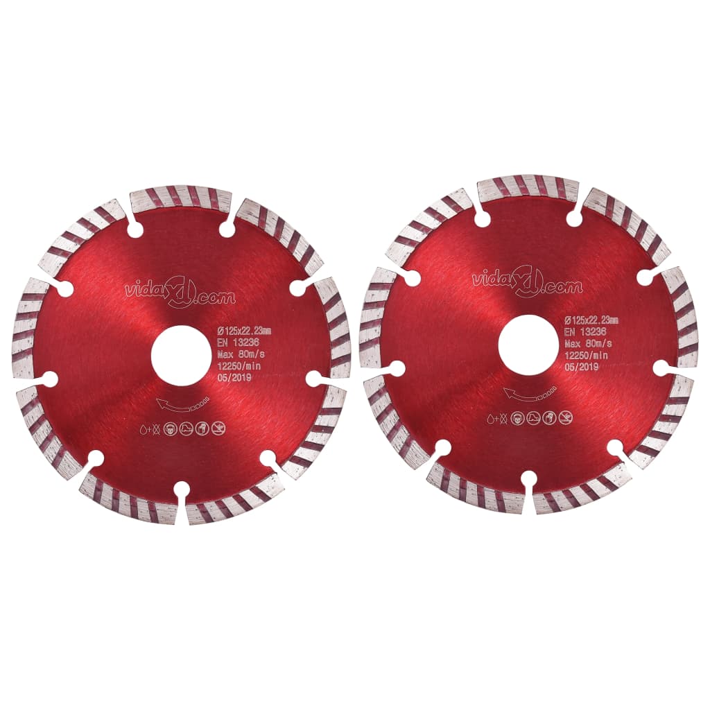 Berkfield Diamond Cutting Discs 2 pcs with Turbo Steel 125 mm