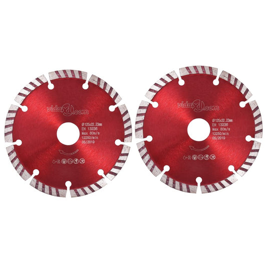 Berkfield Diamond Cutting Discs 2 pcs with Turbo Steel 125 mm