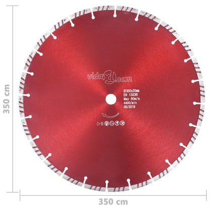 Berkfield Diamond Cutting Disc with Turbo Steel 350 mm