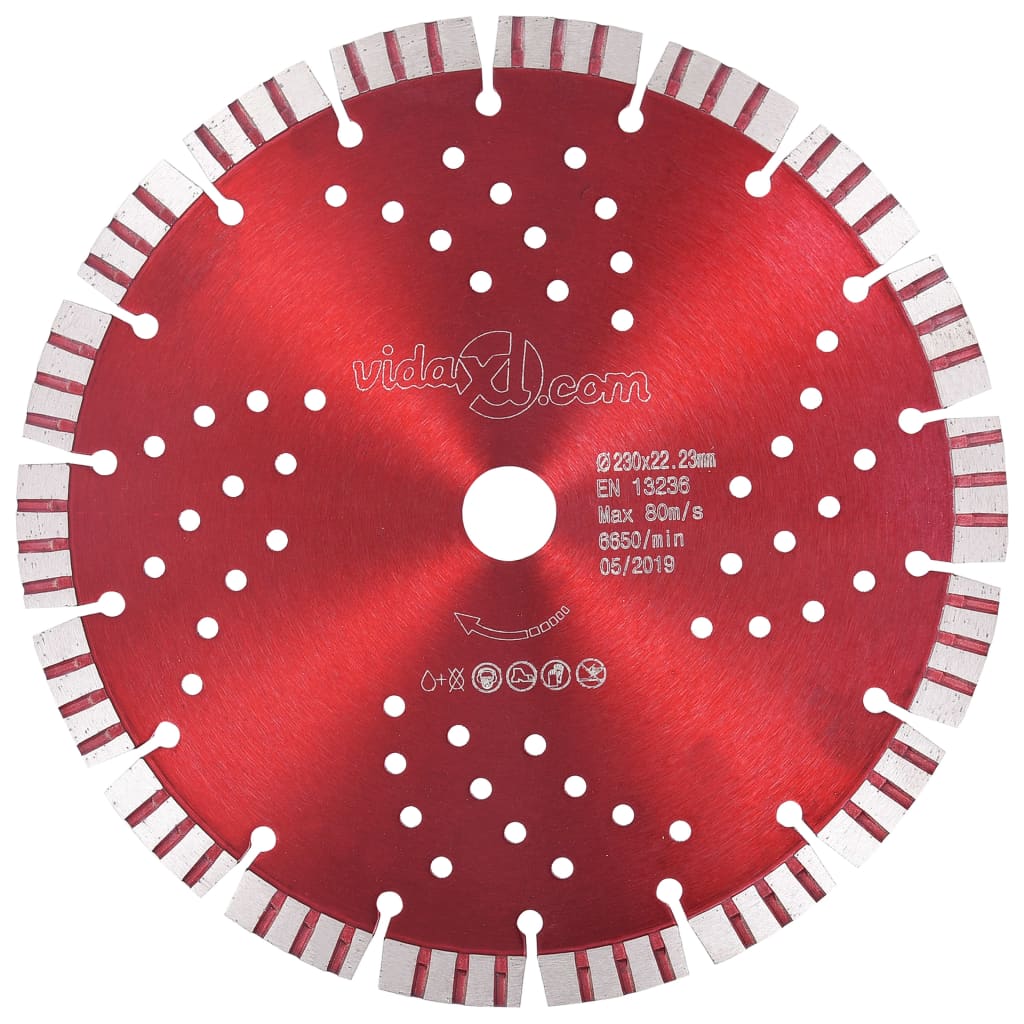 Berkfield Diamond Cutting Disc with Turbo and Holes Steel 230 mm