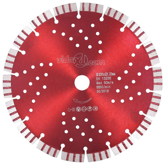 Berkfield Diamond Cutting Disc with Turbo and Holes Steel 230 mm