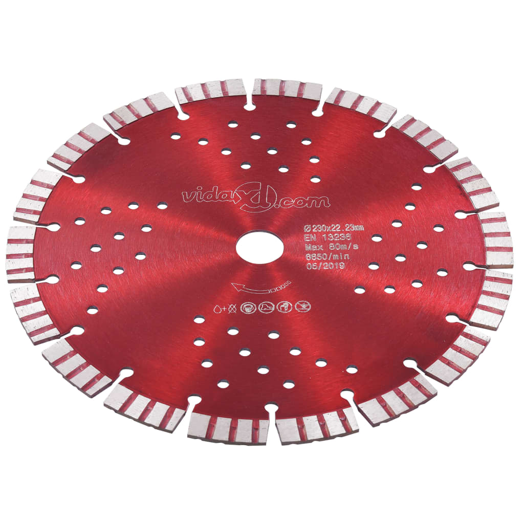 Berkfield Diamond Cutting Disc with Turbo and Holes Steel 230 mm