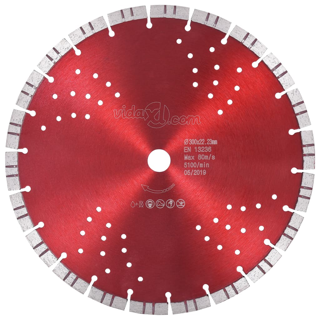 Berkfield Diamond Cutting Disc with Turbo and Holes Steel 300 mm