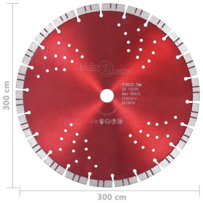 Berkfield Diamond Cutting Disc with Turbo and Holes Steel 300 mm