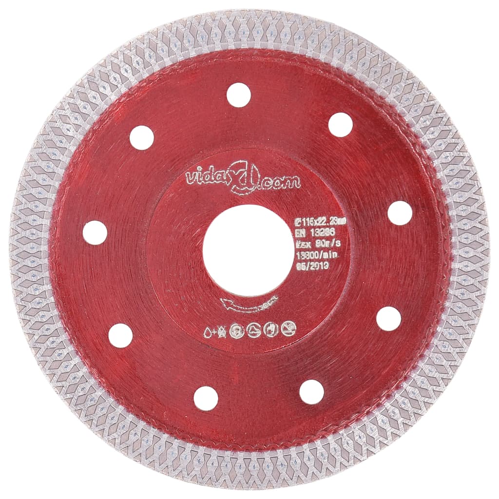Berkfield Diamond Cutting Disc with Holes Steel 115 mm