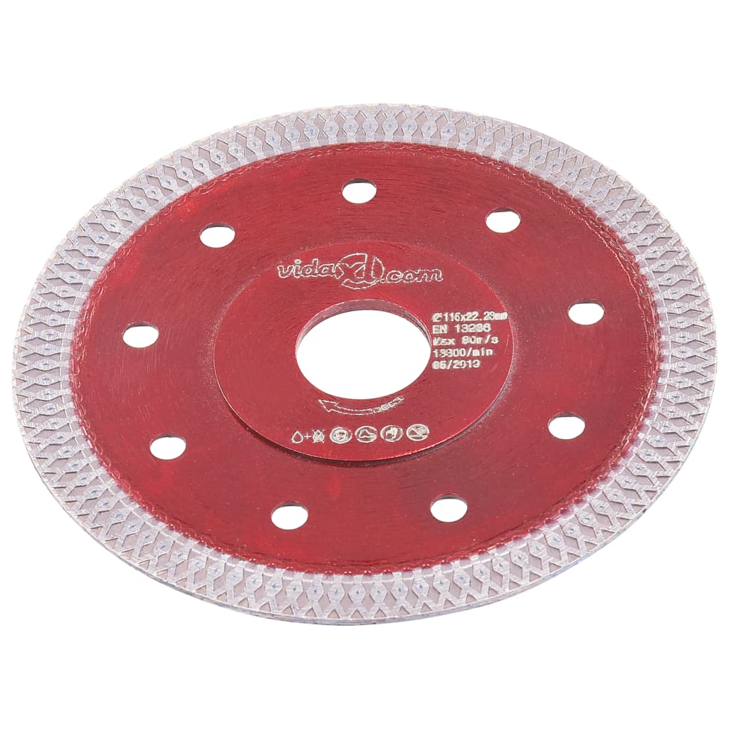Berkfield Diamond Cutting Disc with Holes Steel 115 mm