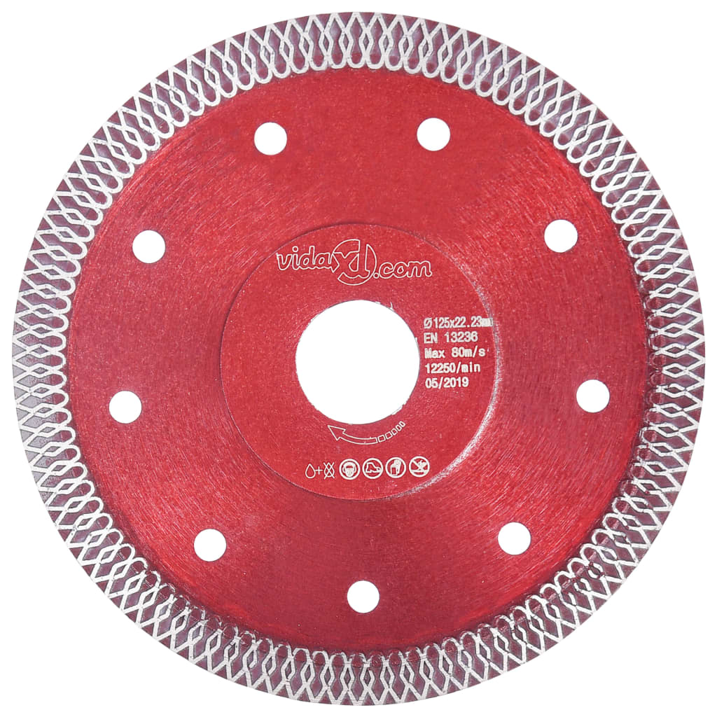 Berkfield Diamond Cutting Disc with Holes Steel 125 mm