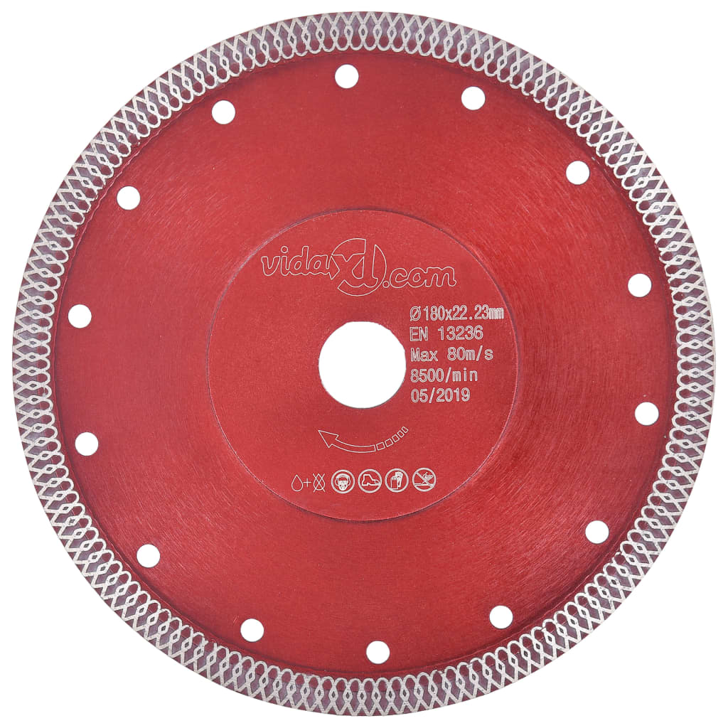 Berkfield Diamond Cutting Disc with Holes Steel 180 mm