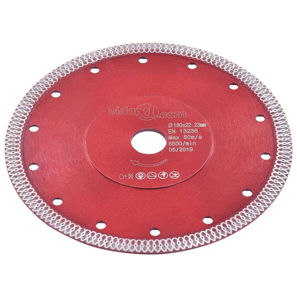 Berkfield Diamond Cutting Disc with Holes Steel 180 mm