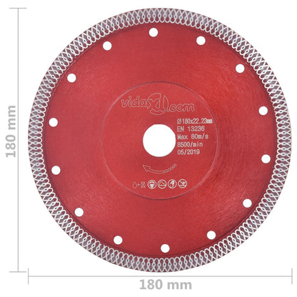 Berkfield Diamond Cutting Disc with Holes Steel 180 mm