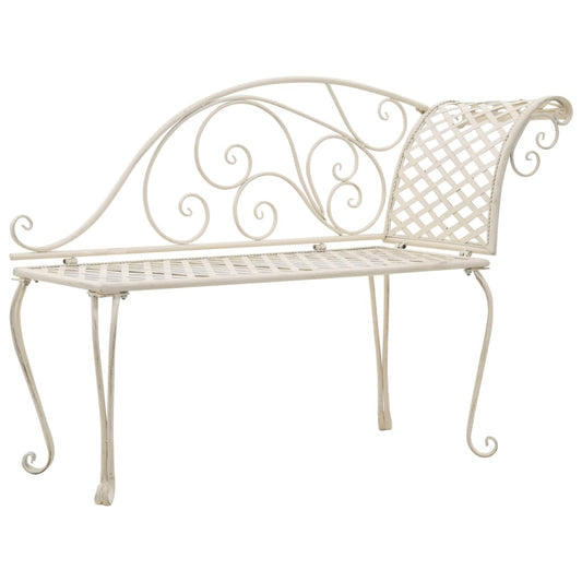 Berkfield Garden Chaise Lounge 128 cm Metal Antique White