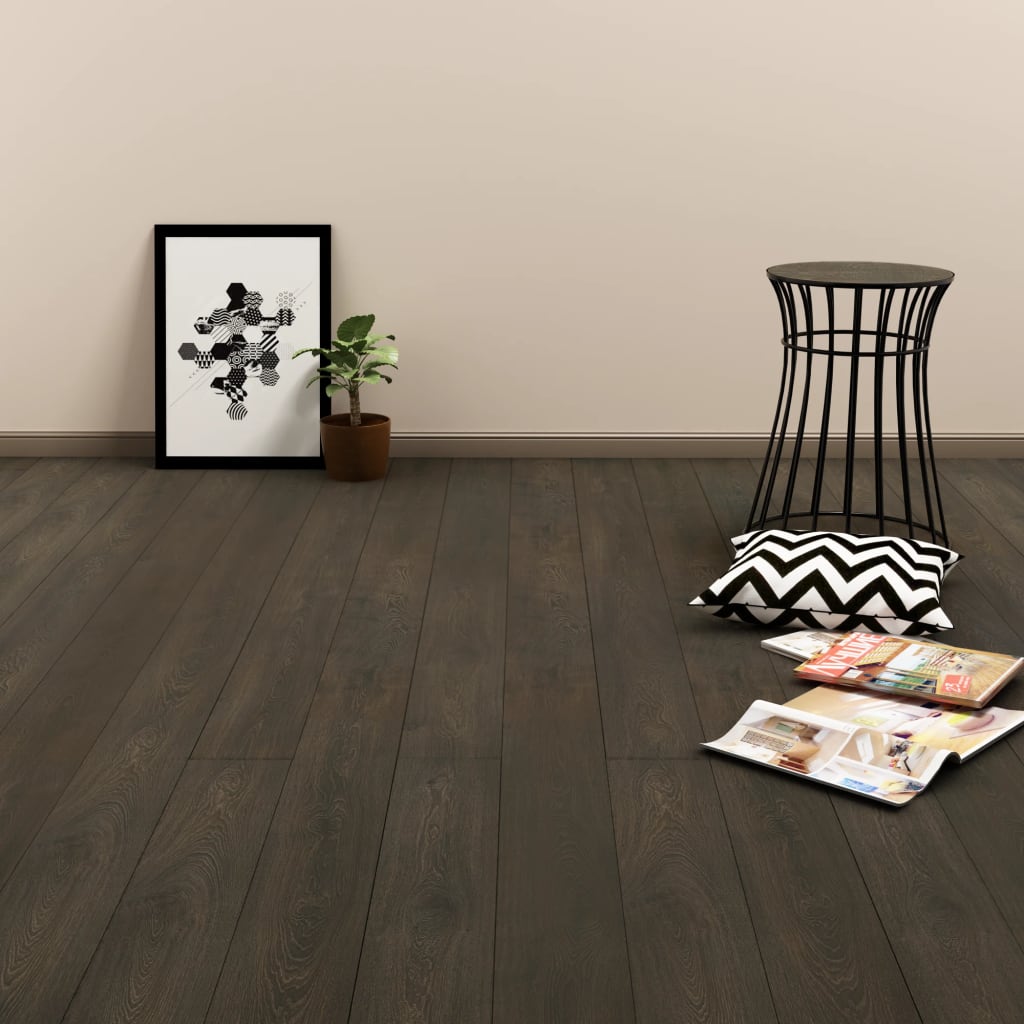Berkfield Self-adhesive Flooring Planks 4.46 må_ 3 mm PVC Dark Brown