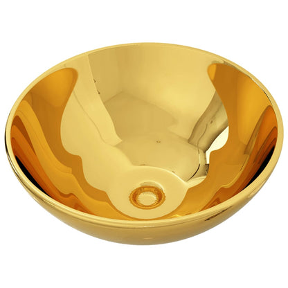 Berkfield Wash Basin 32.5x14 cm Ceramic Gold