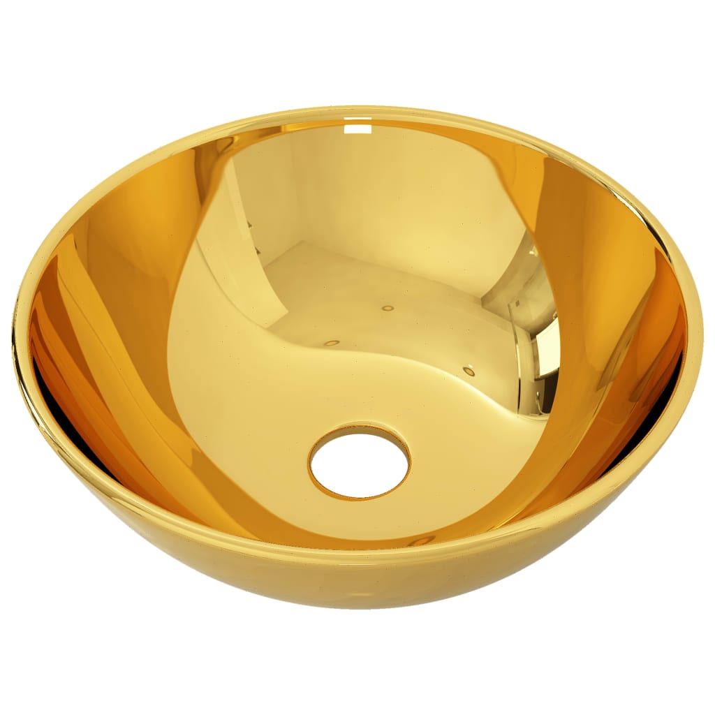 Berkfield Wash Basin 28x10 cm Ceramic Gold