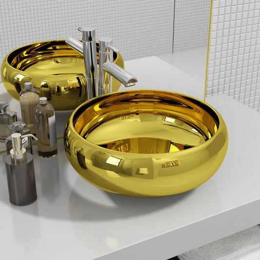 Berkfield Wash Basin 40x15 cm Ceramic Gold