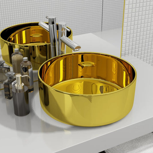Berkfield Wash Basin 40x15 cm Ceramic Gold