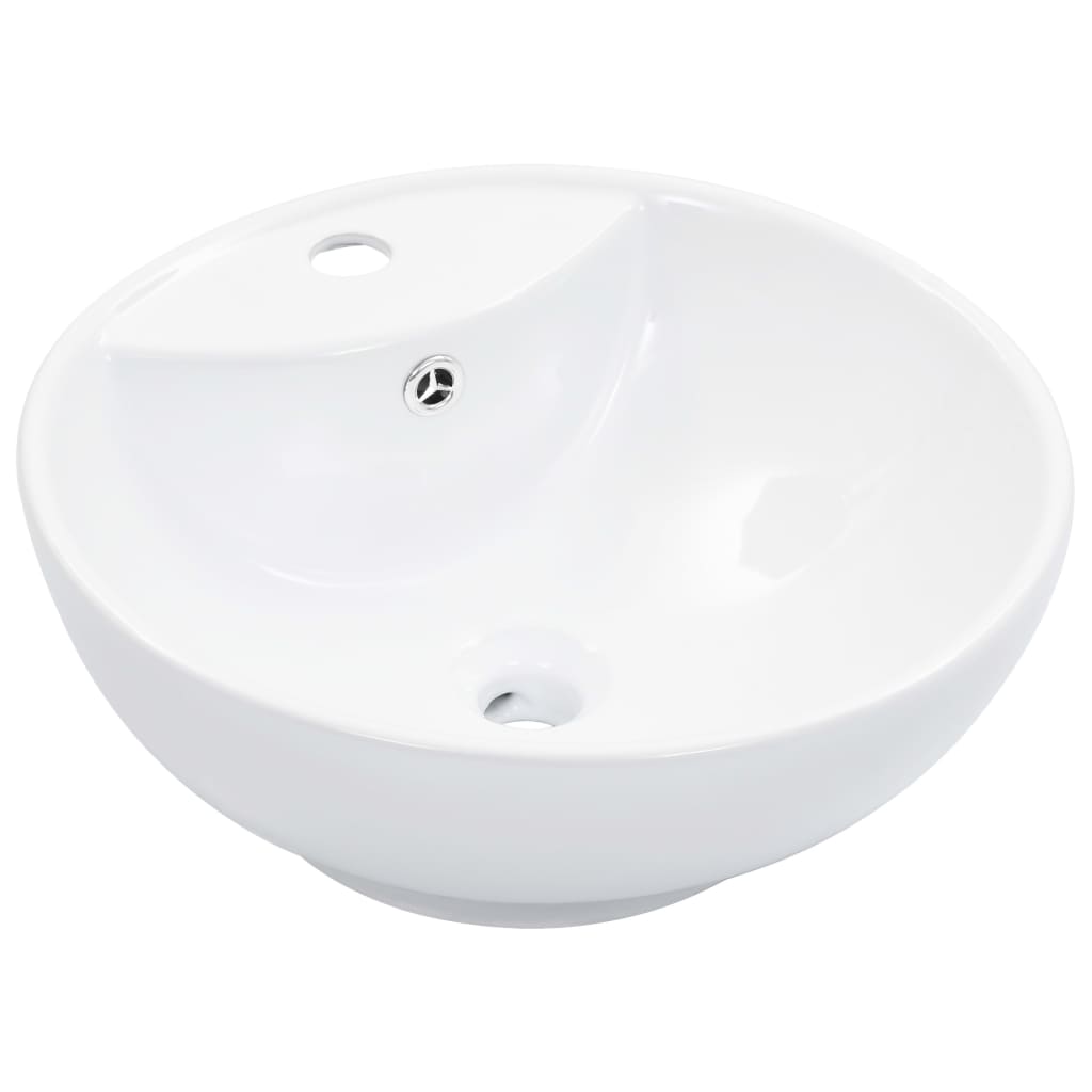 Berkfield Wash Basin with Overflow 46.5x18 cm Ceramic White