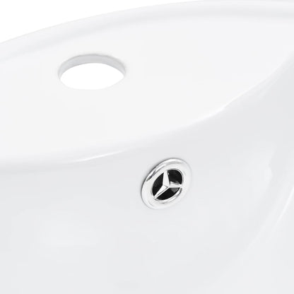 Berkfield Wash Basin with Overflow 46.5x18 cm Ceramic White