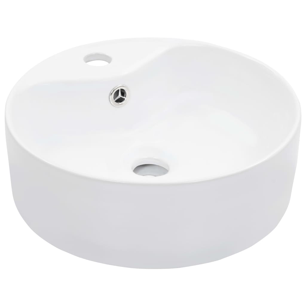 Berkfield Wash Basin with Overflow 36x13 cm Ceramic White