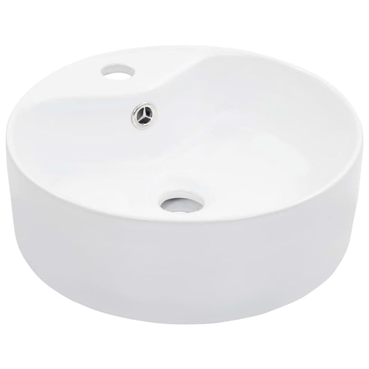 Berkfield Wash Basin with Overflow 36x13 cm Ceramic White