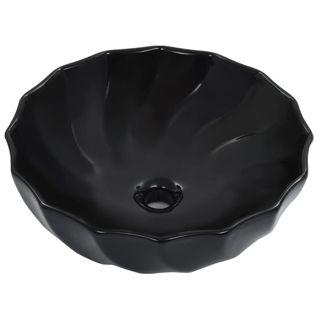 Berkfield Wash Basin 46x17 cm Ceramic Black