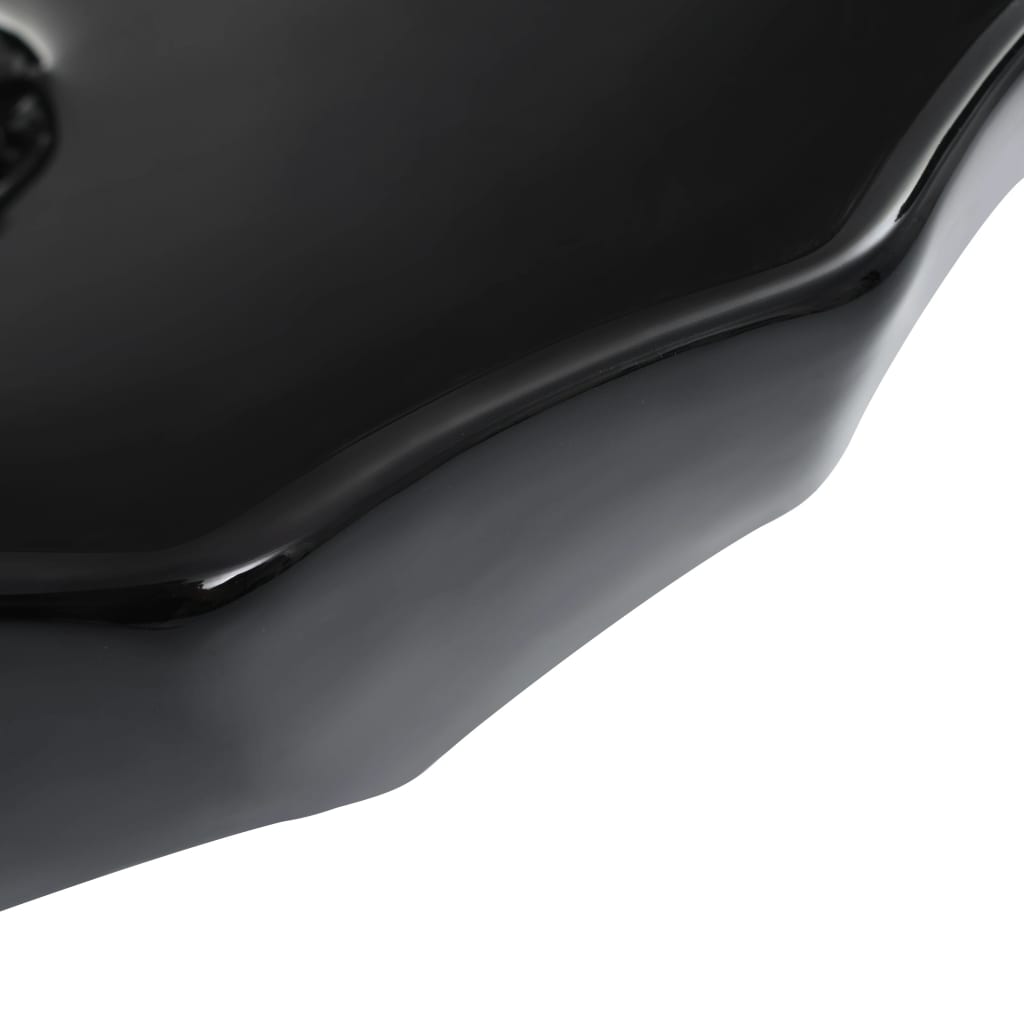 Berkfield Wash Basin 46x17 cm Ceramic Black