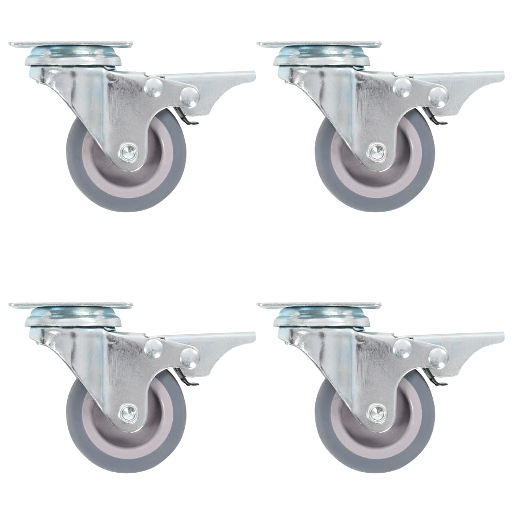 Berkfield Swivel Casters with Double Brakes 4 pcs 50 mm
