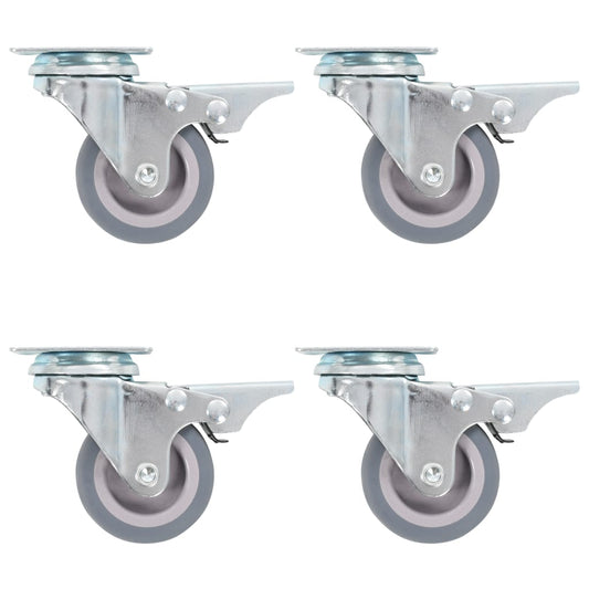 Berkfield Swivel Casters with Double Brakes 4 pcs 50 mm