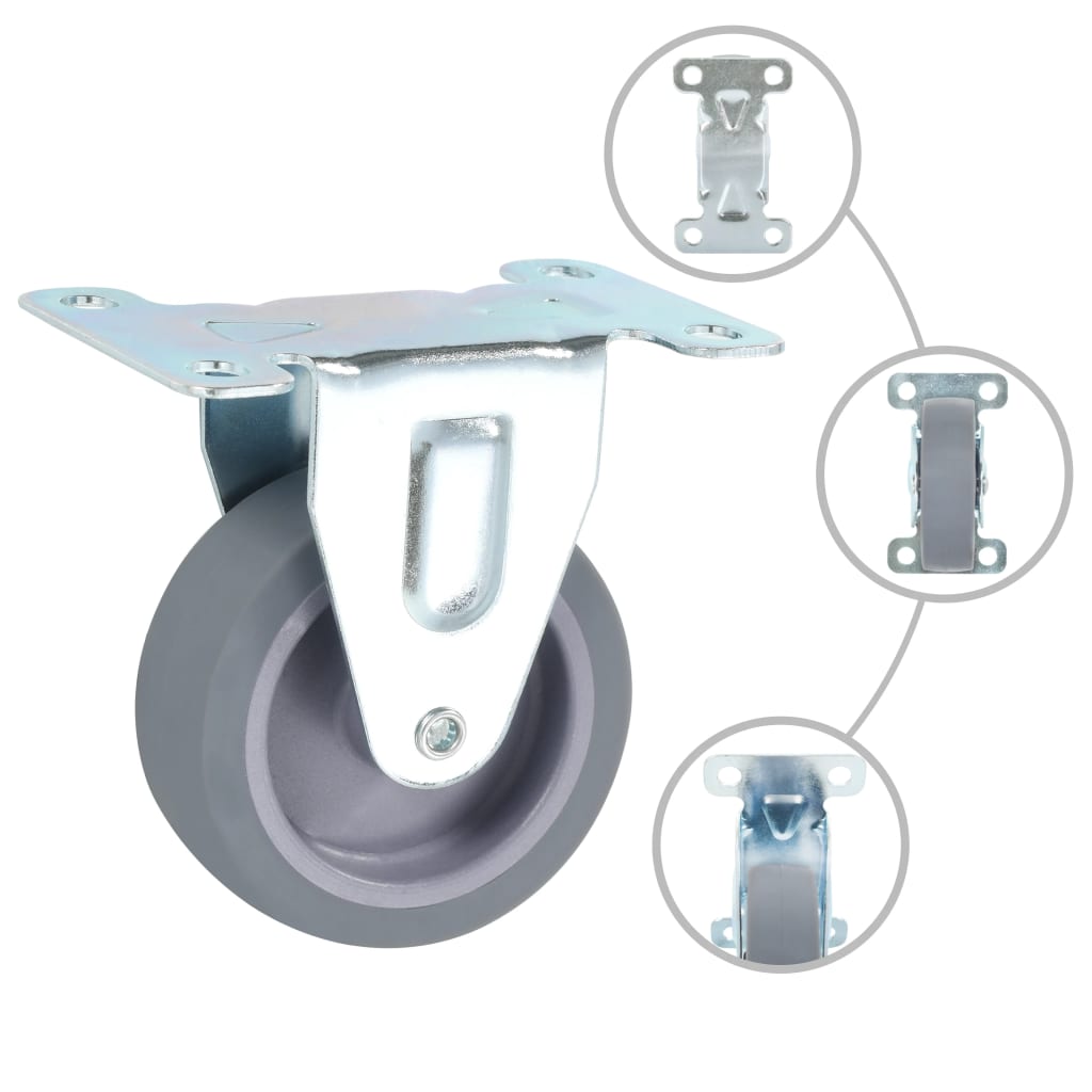 Berkfield Fixed Casters 4 pcs 75 mm