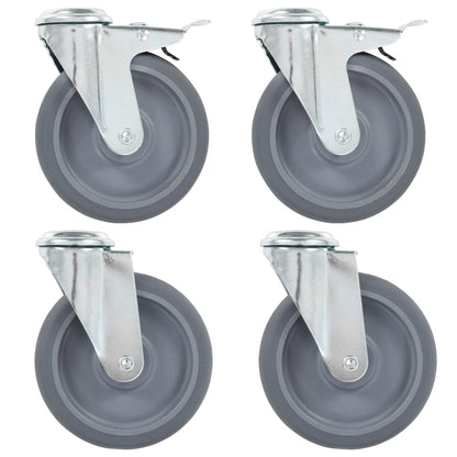 Berkfield Bolt Hole Swivel Casters 4 pcs 125 mm