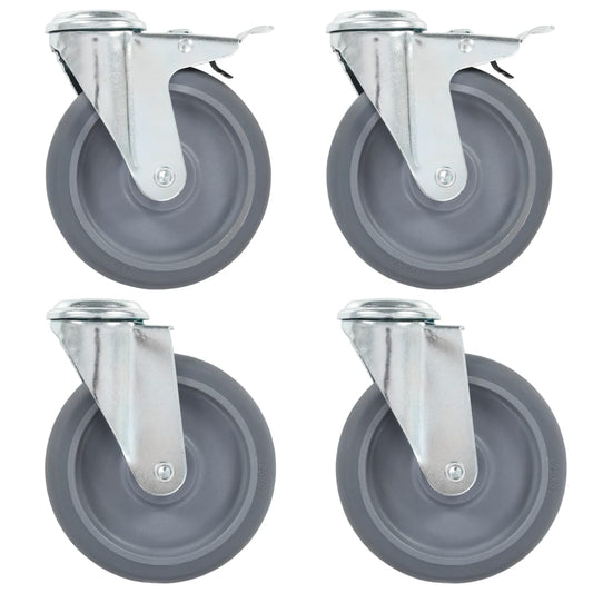 Berkfield Bolt Hole Swivel Casters 4 pcs 125 mm