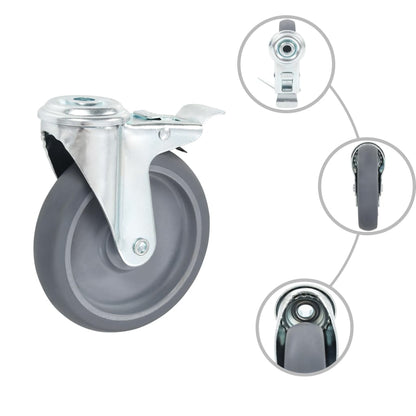 Berkfield Bolt Hole Swivel Casters 4 pcs 125 mm