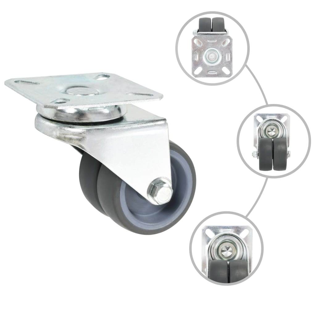 Berkfield Twin-wheel Swivel Casters 4 pcs 50 mm