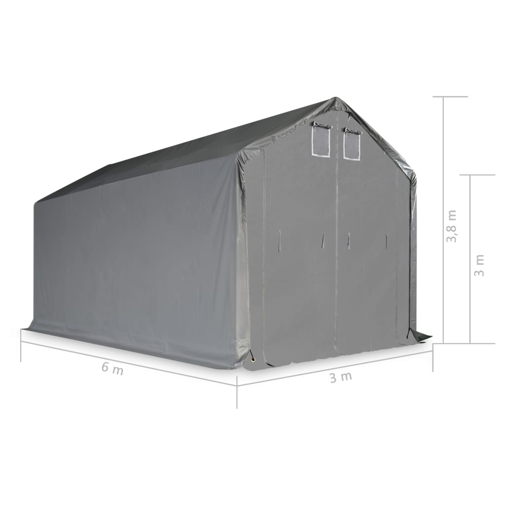 Berkfield Storage Tent Fabric PVC 3x6 m Grey