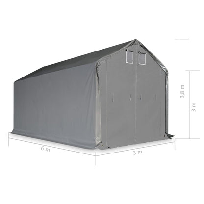 Berkfield Storage Tent Fabric PVC 3x6 m Grey
