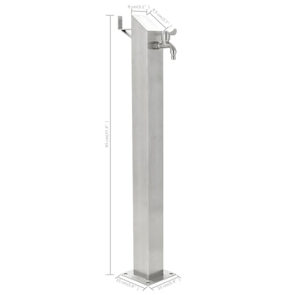 Berkfield Garden Water Column Stainless Steel Square 95 cm