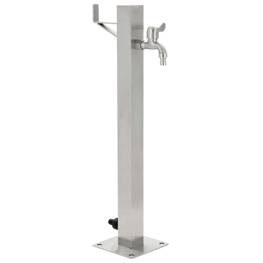 Berkfield Garden Water Column Stainless Steel Square 65 cm