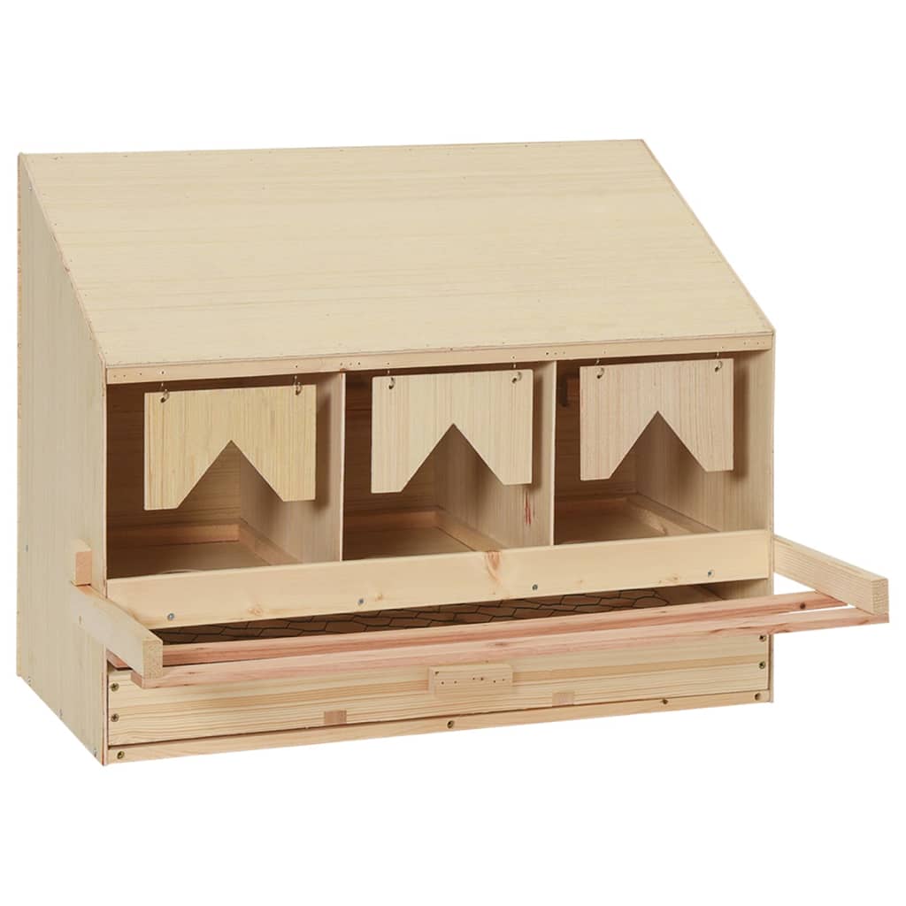 Berkfield Chicken Laying Nest 3 Compartments 72x33x54 cm Solid Pine Wood