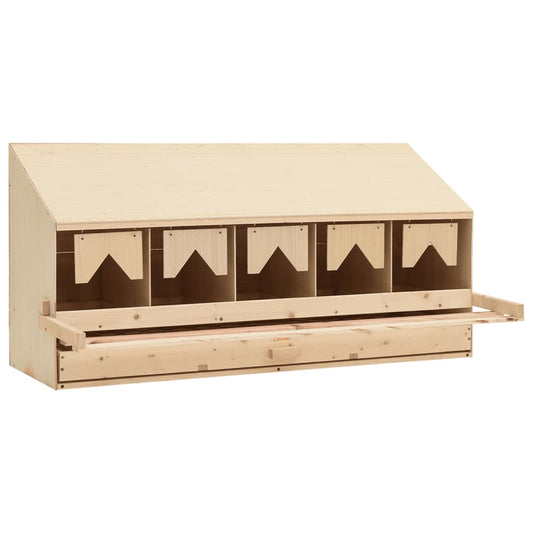 Berkfield Chicken Laying Nest 5 Compartments 117x33x54 cm Solid Pine Wood