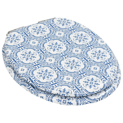 Berkfield WC Toilet Seat with Soft Close Lid MDF Porcelain Design