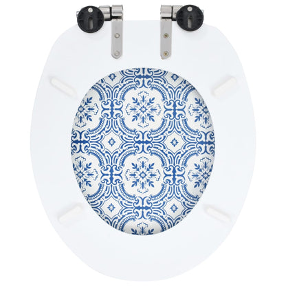 Berkfield WC Toilet Seat with Soft Close Lid MDF Porcelain Design